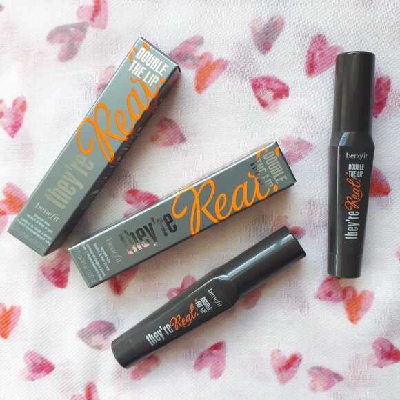 2/$20 Benefit Cosmetics: They're Real! Double The Lip mini bundle - Pink Thrills - Picture 1 of 13